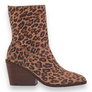 Lucky Brand Leopard Print Ankle Boots in Brown and Black